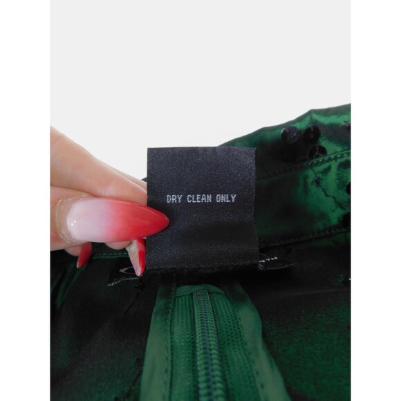 Cachet Emerald Embellished Blouse 12 - Sequin - Excellent - Witchcore Elegant - Picture 13 of 13